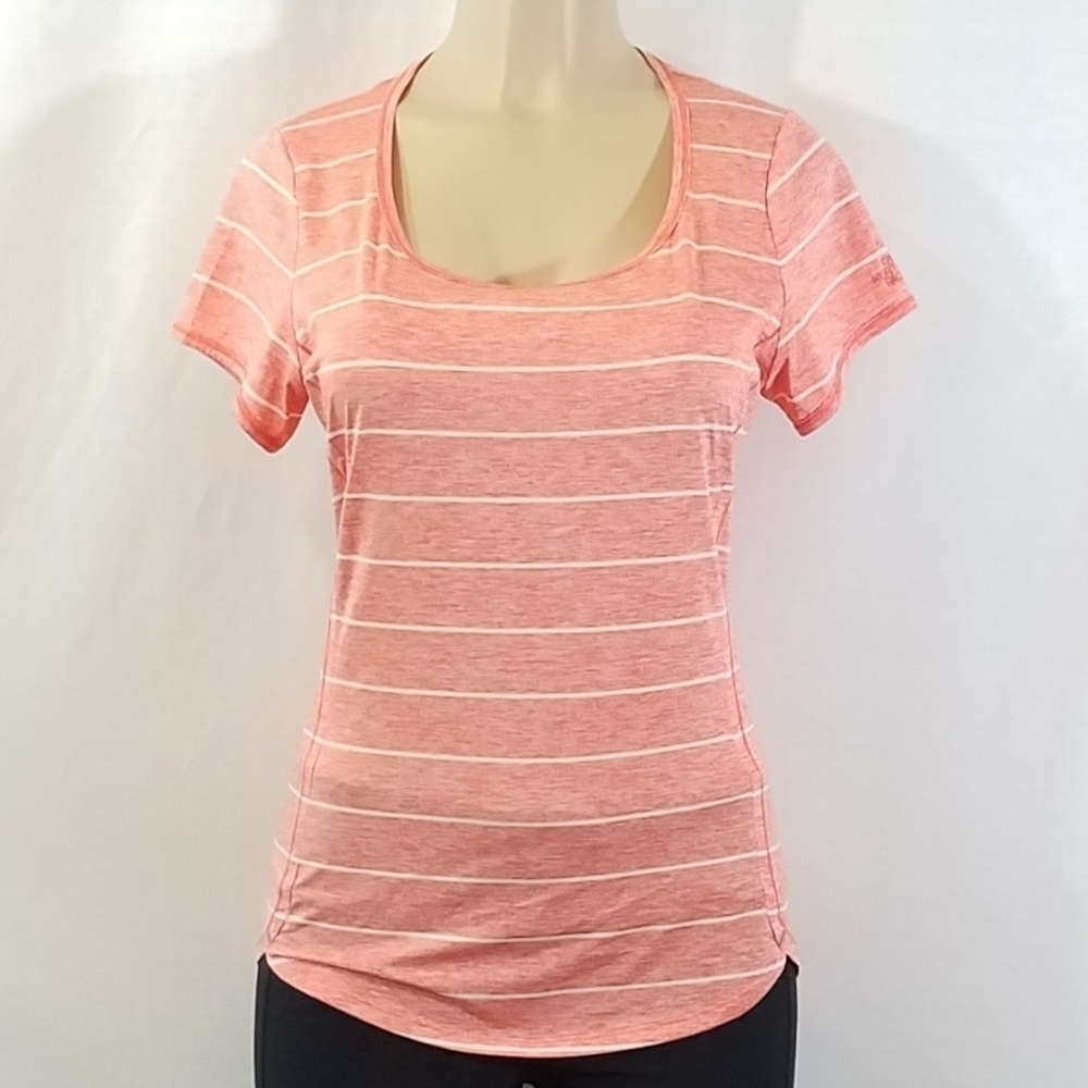 The North Face Pink Striped Short Sleeve Tee